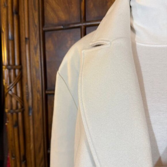 Steve Madden Camel Ivory Colorblock Two Button Maxi Coat - Picture 9 of 13